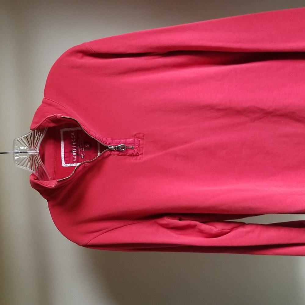 Martin and Osa red quarter zip, size small